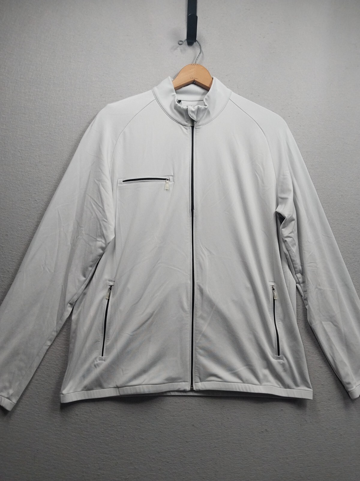 ADIDAS GOLF CLIMALITE Shirt Mens Large Gray Long Sleeve Full Zip Zip Pockets gallery
