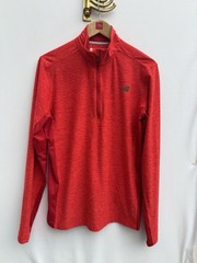 New Balance NB Dry 1/4 Zip Running Top Red Long Sleeve Training Gym Men’s Medium