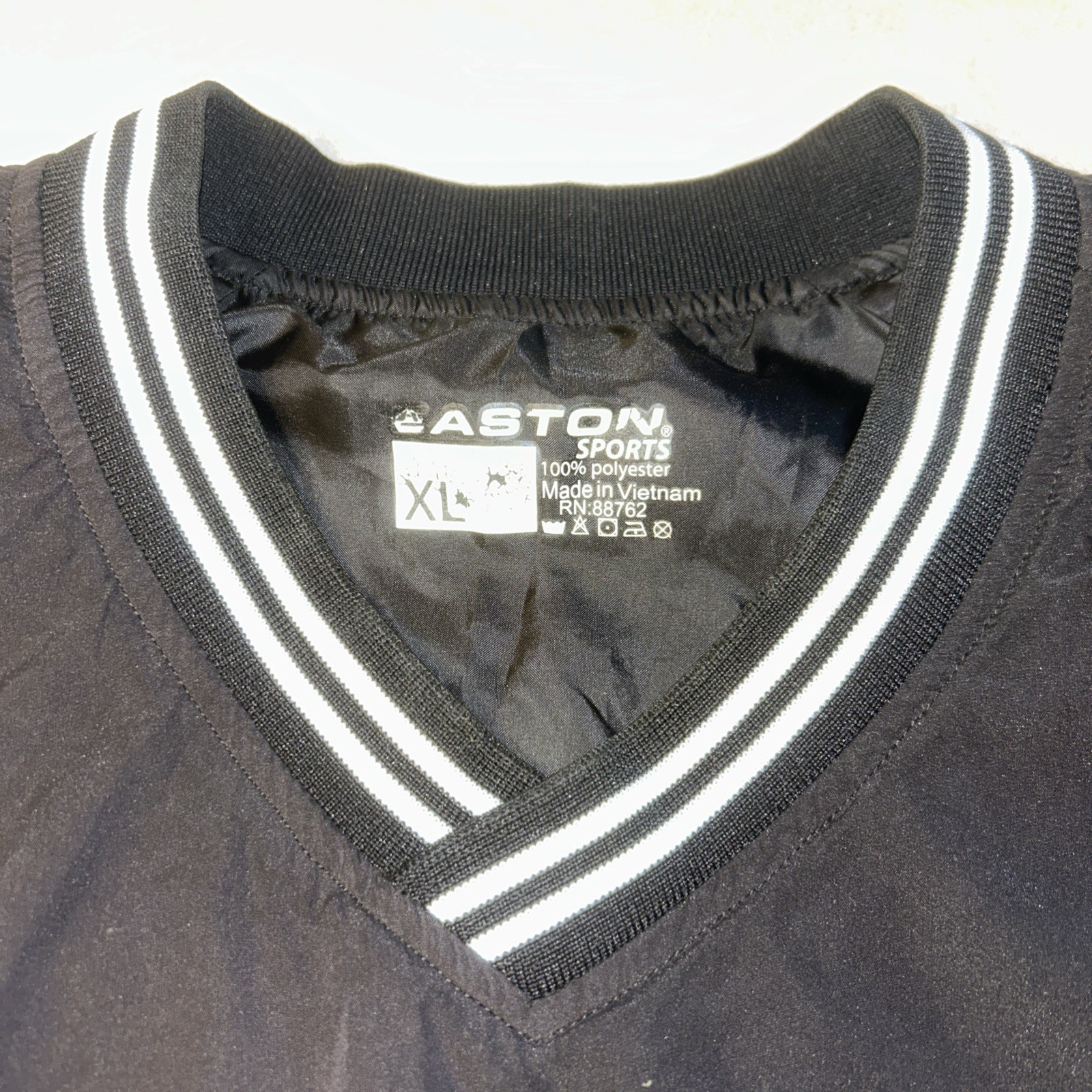 Easton Men’s XL Baseball Pullover Shell Windbreaker Black gallery