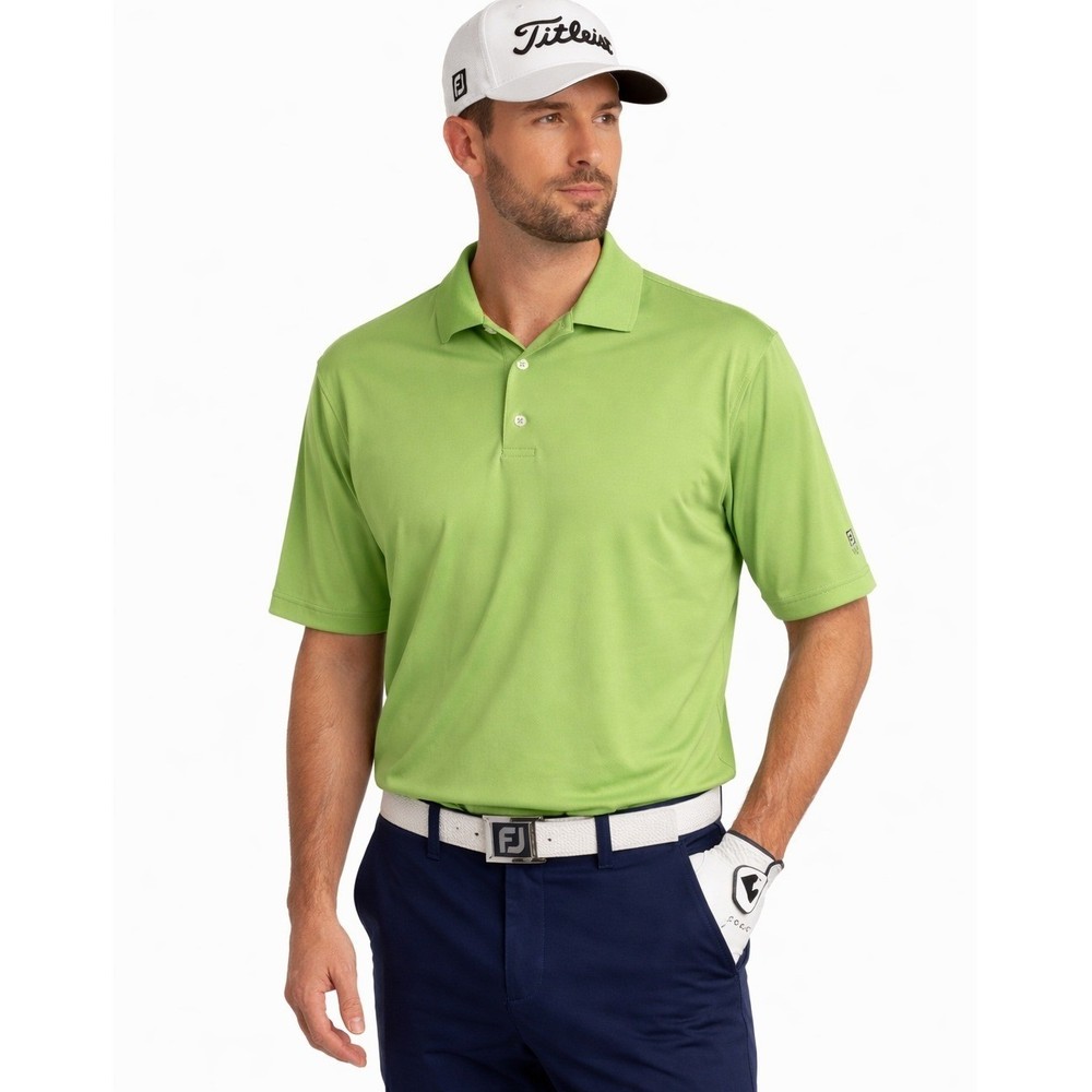 FootJoy Micro-Floral Lisle Self Collar Golf Polo Size L
