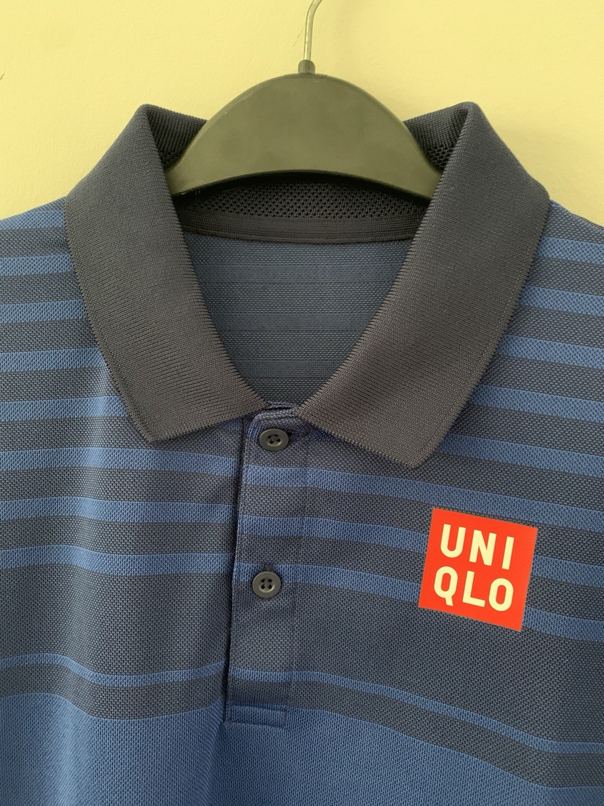 UNIQLO x Kei Nishikori 2017 French Open DRY-EX Polo Golf Shirt SMALL BLUE Stripe gallery
