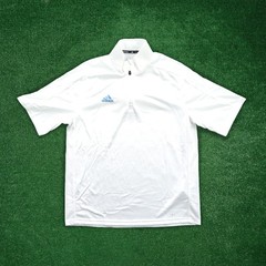 Adidas Men’s Game Built Climalite (White/Light Blue) 1/4 Zip Coaches Knit