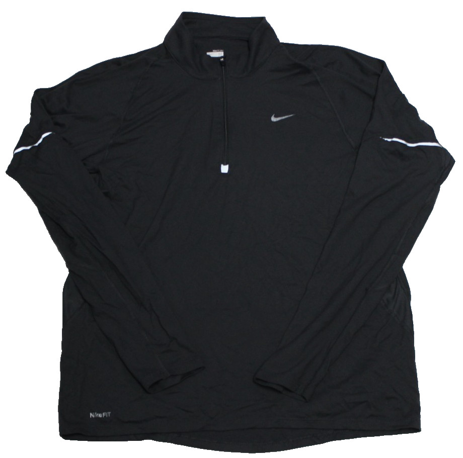 Nike Fit Dry 1/4 Zip Pullover Top Men's Size M Gray Athleisure Activewear Sports gallery