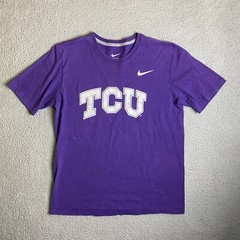 Nike TCU Texas Christian University T Shirt Mens Medium Purple Horned Frogs NCAA