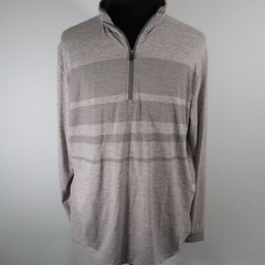 PGA Tour 1/4 Zip Pullover Mens XL Performance Golf Mock Neck Striped Long Sleeve