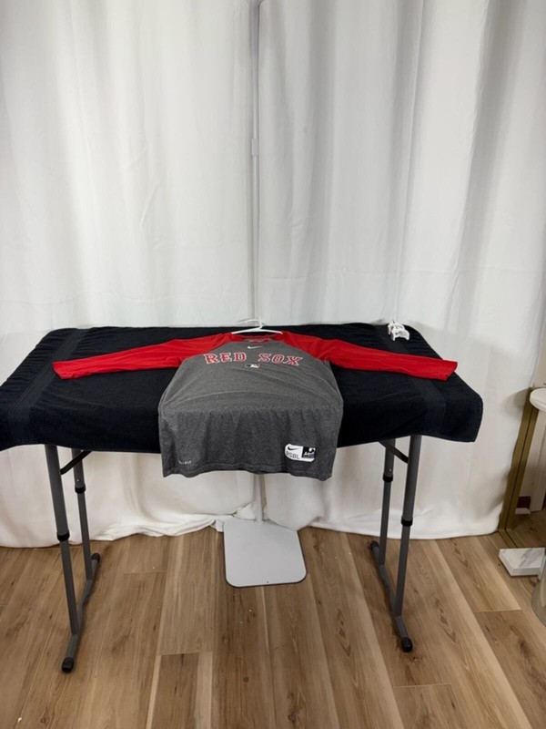 Nike Red Sox Gray and Red Raglan Long Sleeve Shirt 2289 gallery