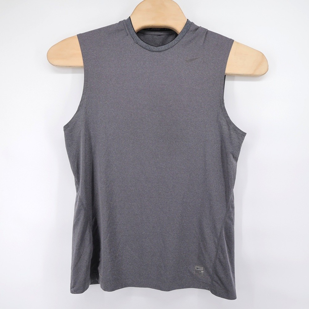 Nike Pro Fitted Performance Tank T-Shirt Charcoal Grey Mens L