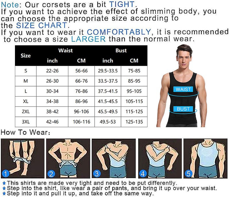 Men Compression Shirt Slimming Body Shaper Vest Tummy Control Shapewear Tops NCW gallery