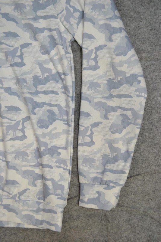 Waggle Pullover Mens Large White Gray Camo Quarter Zip Golf Mock Neck Stretch gallery