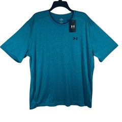 Under Armour Mens UA Tech Vent SS Teal Blue Heather T-Shirt XL 1376791 New