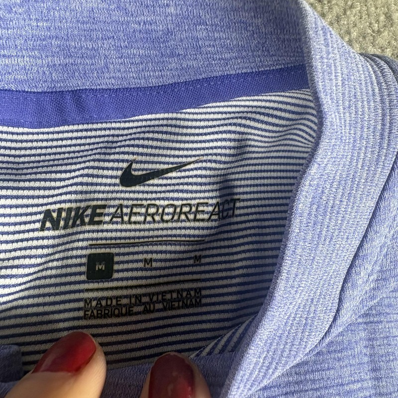 Nike AeroReact TW Polo Shirt Mens Medium Blue Short Sleeve Golf Top BV1315-554 gallery