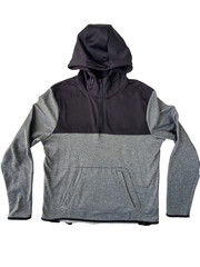 Champion Duo Dry 1/4 Zip Hooded Pullover Men’s Large Gray Black Mesh