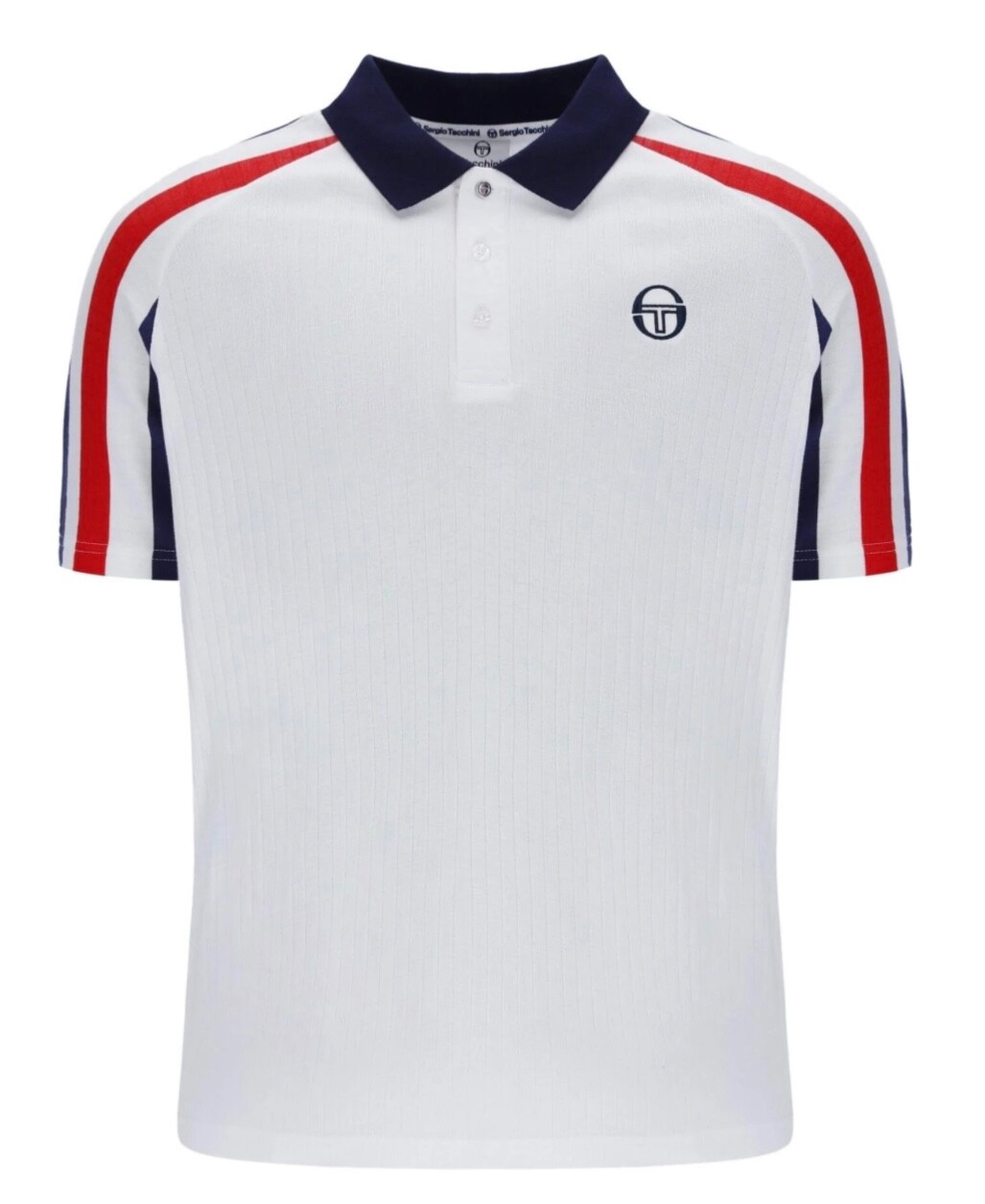 Sergio Tacchini McEnroe Blow White/Red/Blue Tennis Polo Shirt -Free Red Headband gallery