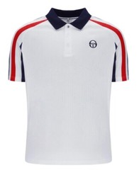 Sergio Tacchini McEnroe Blow White/Red/Blue Tennis Polo Shirt -Free Red Headband