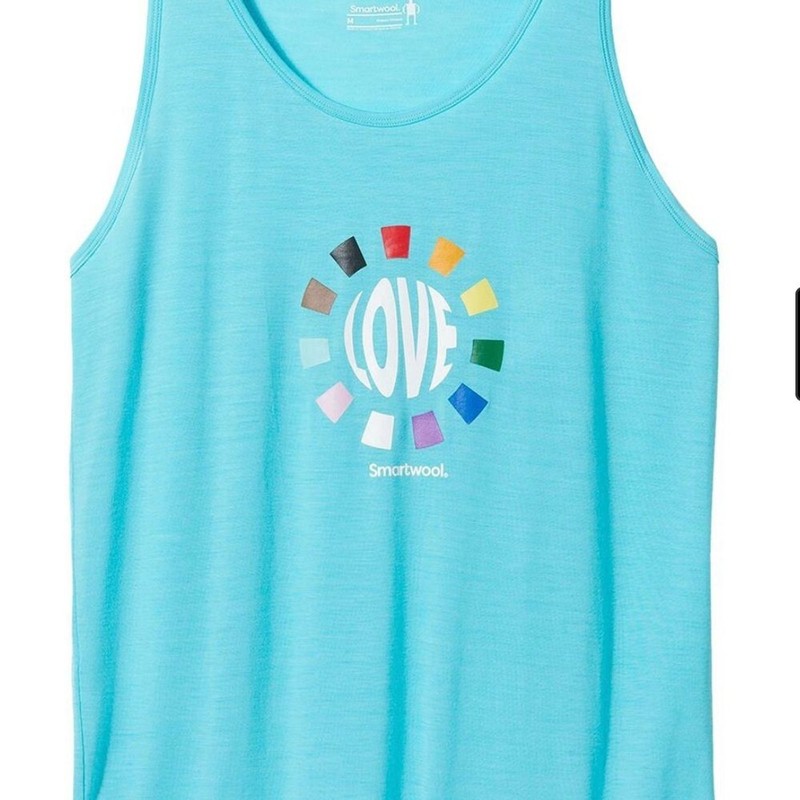 NWT Smartwool Active Ultralite Pride Graphic Tank Top Merino Wool Blend gallery