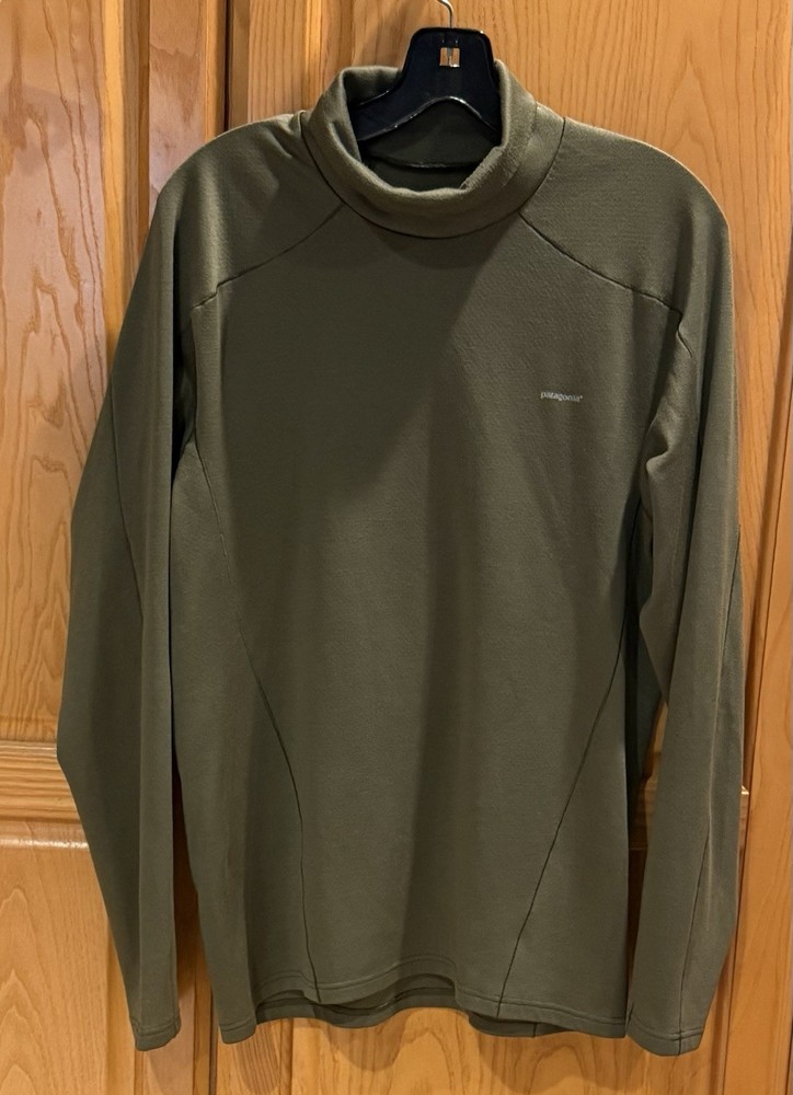 Patagonia Capilene 3 Shirt Green Long Sleeve Base Layer Athletic Top Men’s Large