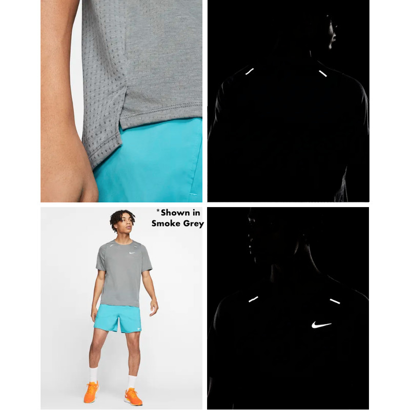 Nike Dri-FIT Rise 365 Mens Running Training Gym Workout Shirt Heather Gray M L gallery
