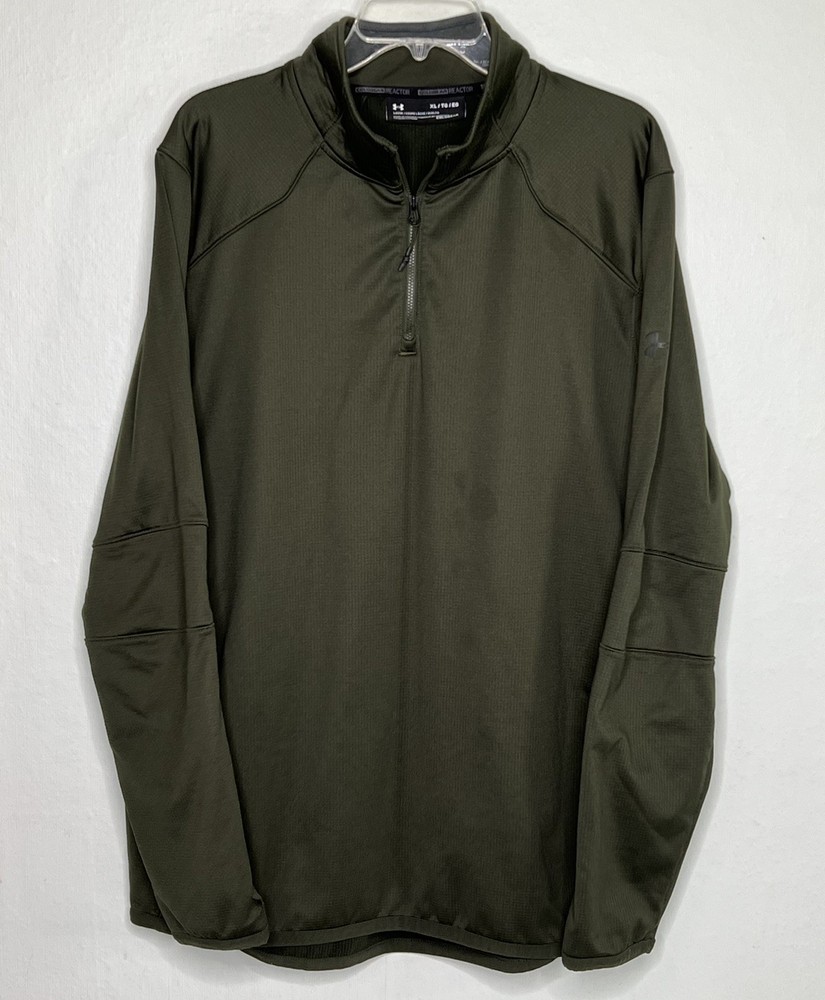 Under Armour Mens 2XL Green Cold Gear Loose Fit Quarter Zip Light Weight #62