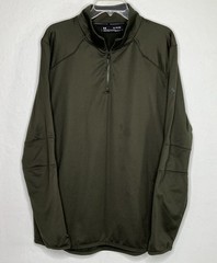 Under Armour Mens 2XL Green Cold Gear Loose Fit Quarter Zip Light Weight #62
