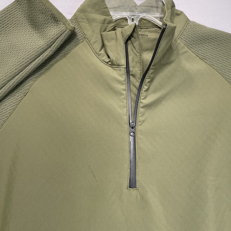 $148 Outerknown Active Mens S Small Warm Up 1/4 Zip Pullover Jacket Olive Green gallery