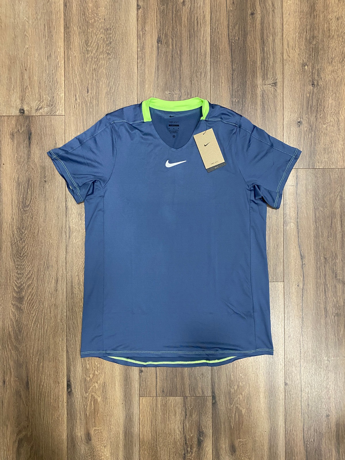 Nike Court Player Issued Dri-FIT Slim Fit DR6548-491 Blue Tennis Shirt New M gallery