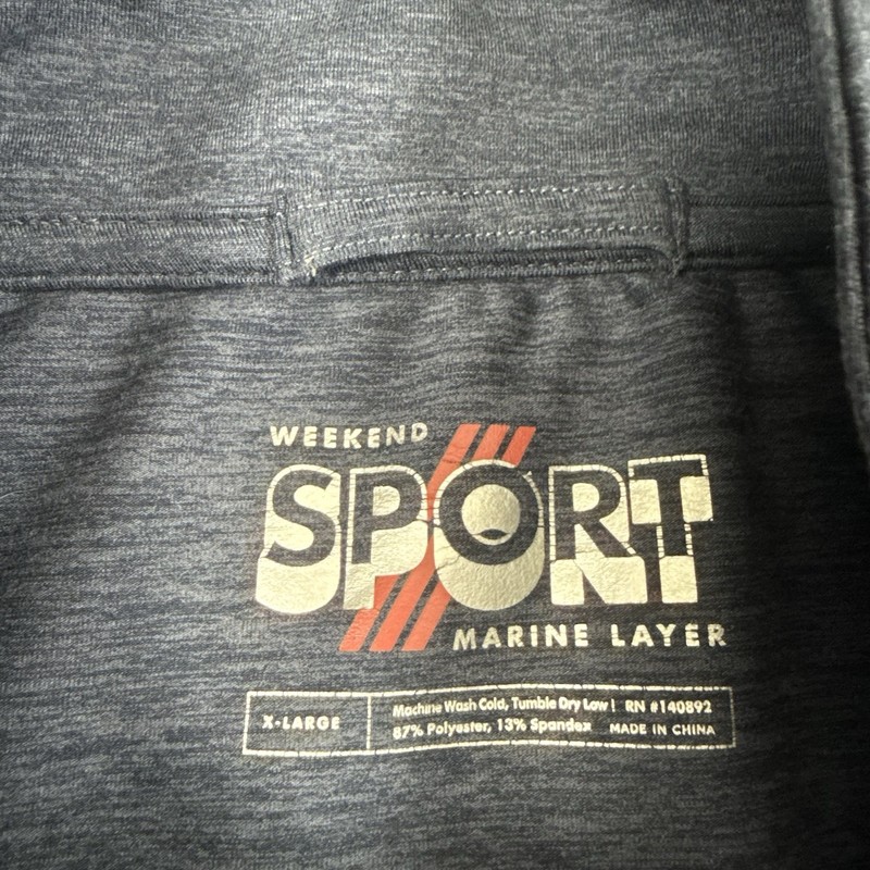 Marine Layer Weekend Sport Performance 1/4 Zip Pullover Men XL Blue Golf Active gallery