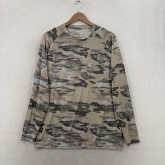 Huk Performance Fishing Shirt Mens Medium Beige Camo Long Sleeve Pocket Top
