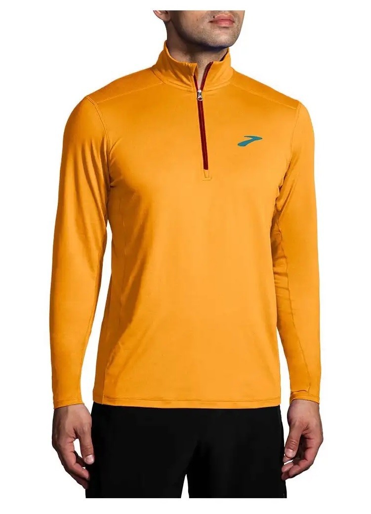 Brooks L52116 Mens Marigold Dash Half Zip 2.0 Activewear Top Size S gallery