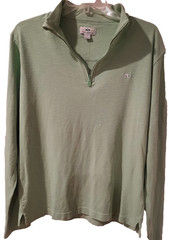 Fish Hippie Men’s Cotton Blend 1/4 Zip Pullover Long Sleeve Green Small S