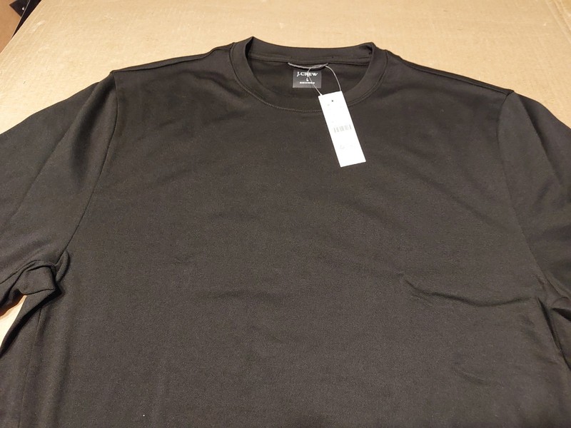 J Crew Men's Large COOLMAX Performance Tee T Shirt Black UPF 50+ BO520 NWT gallery