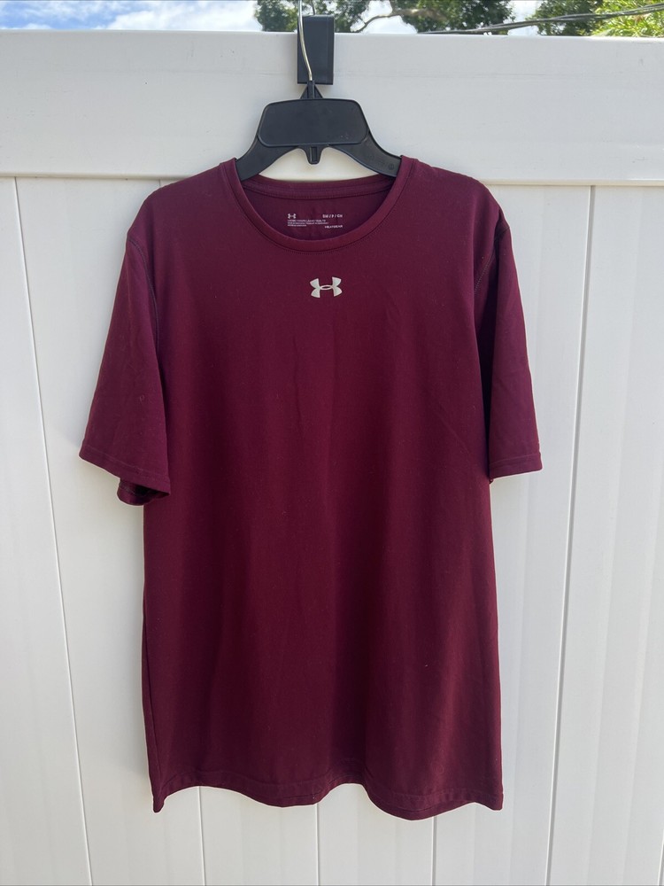 Under Armour Men's Heatgear Loose Short sleeve T-Shirt Burgundy Sz Small