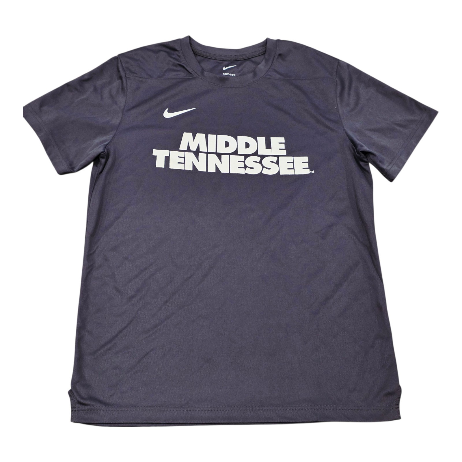 Nike Middle Tennessee Blue Raiders Mens Medium Dri Fit Performance Shirt Gray gallery
