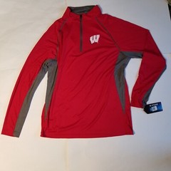 Colosseum Men’s Wisconsin Badgers W Quarter-Zip Thin Light Jacket Red M Medium