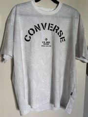 Converse White Mesh Graphic T Shirt U.S. BOS Logo Men’s Size L