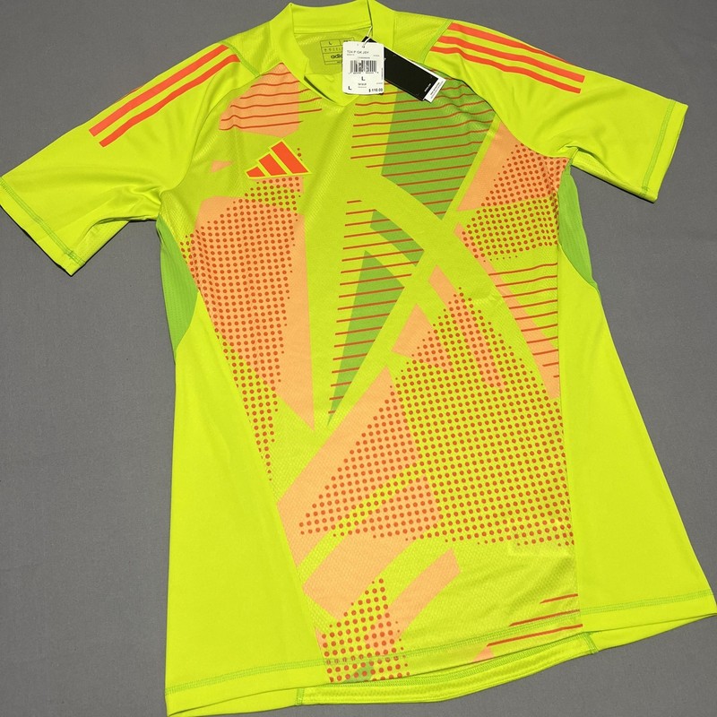 Adidas Shirt Mens L Yellow T24 P GK JSY Jersey Soccer Breathable 100% Polyester gallery