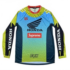 Fox Racing BMX Jersey M Blue Green Yellow Honda Supreme