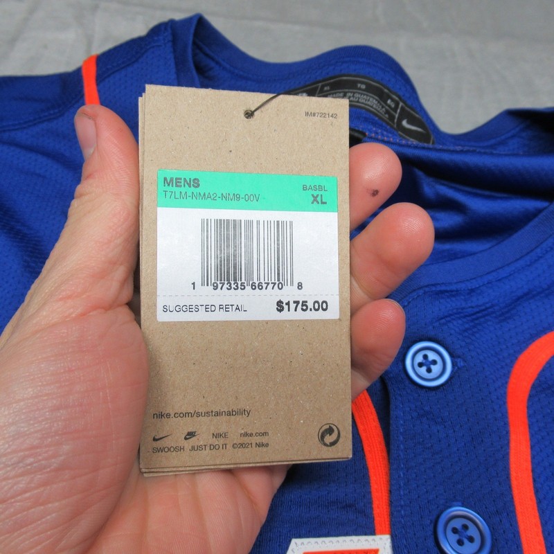 New York Mets Jersey Mens XL Nike Blue Jeff McNeil #1 Baseball Dri-Fit $175 NEW gallery