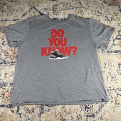 MEN’S Nike Retro AIR JORDAN 3 DO YOU KNOW TEE T-SHIRT 3XL Gray