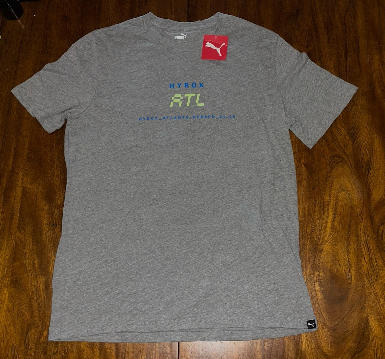 NWT PUMA X Hyrox Atlanta 24/25 Training Heather Gray T-Shirt Mens Large gallery