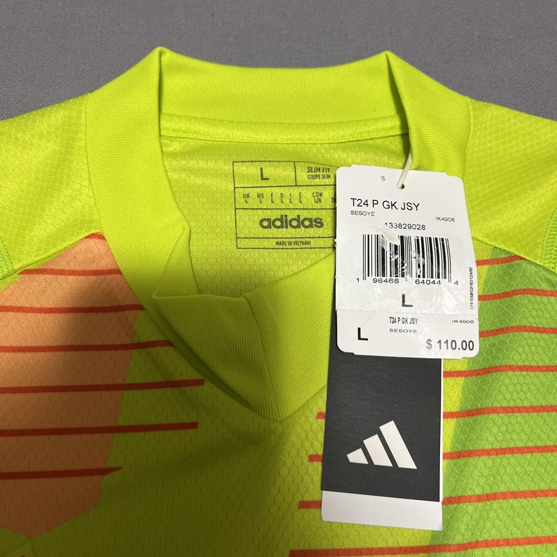 Adidas Shirt Mens L Yellow T24 P GK JSY Jersey Soccer Breathable 100% Polyester gallery