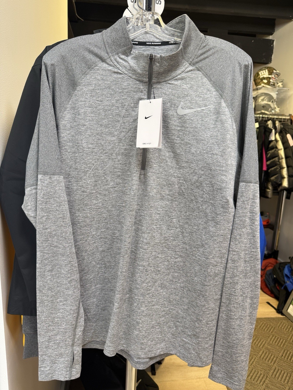 NIKE DRI FIT ELEMENT RUNNING HALF ZIP LONG SLEEVE TOP - GREY AH8973-084 MEN L gallery