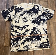 Fabletics Men’s Short Sleeve Tee Shirt Black And White Tie Dye Size XXL