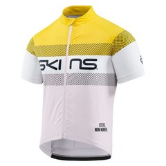 SKINS Mens Yellow Short Sleeve Cycle Branded Jersey Top Size Large BNWT C2638