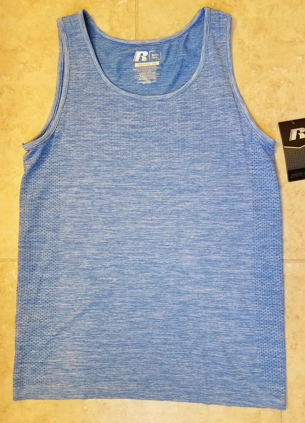 New Russell Men Seamless Active Tank Top Blue Shirt Small (34-36) gallery