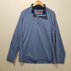 Johnston & Murphy Pullover Mens Large Blue Long Sleeve 1/4 Zip XC4 Comfort