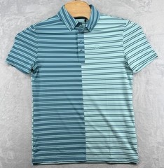 G/FORE Golf Peformance Polo Shirt Green Striped GFORE Men’s Size S NWT