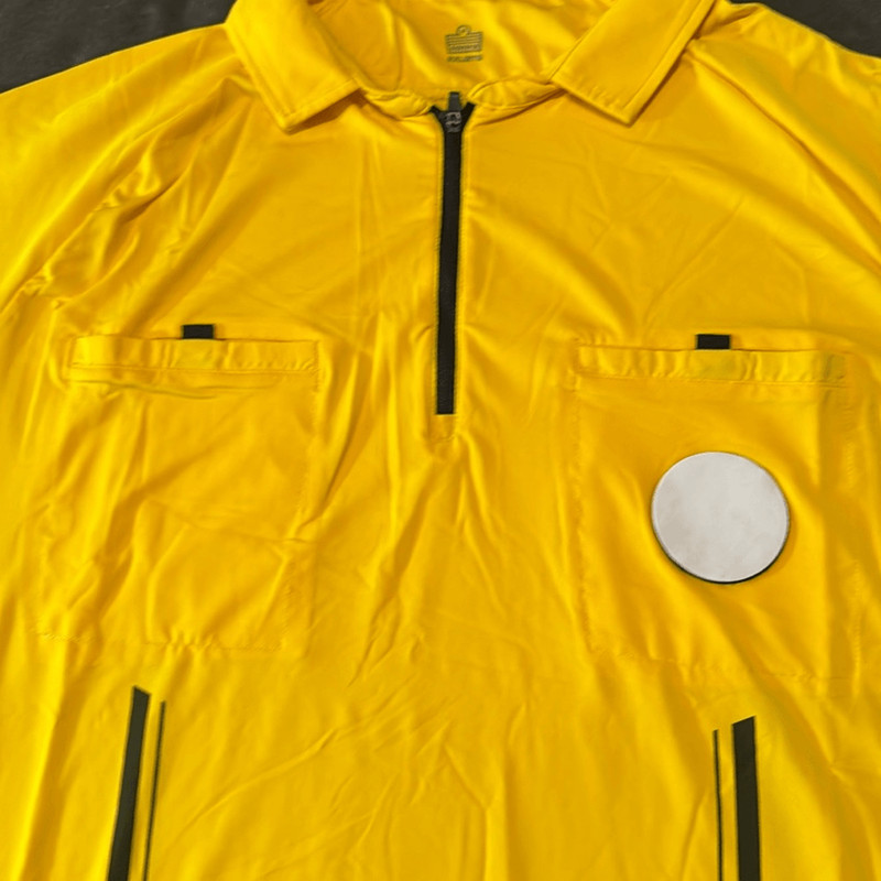 Admiral Mens Gold Authentic Referee Jersey Short Sleeve Front 1/2 Zip Size XXL gallery