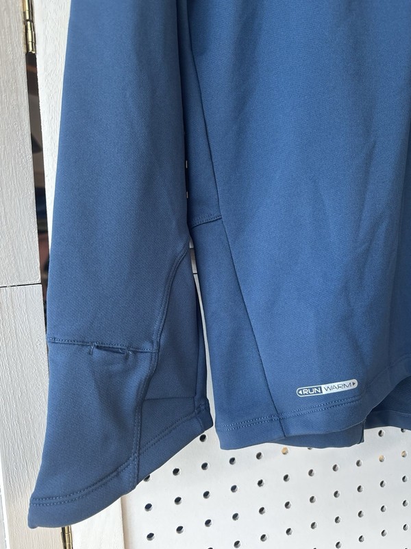 Saucony Run Warm Quarter Zip Men's XL Blue Reflective Jacket Shirt Long SLV gallery