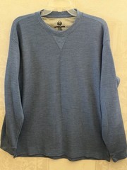 Alpine Lakes Shirt Mens L Blue Long Sleeve Thermal Waffle Knit Base Layer Top