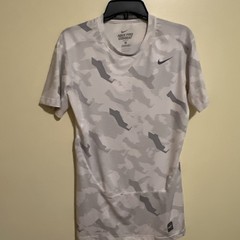 Nike Pro Combat Dri-FIT Compression Shirt Mens XL White Gray Camo Short Sleeve